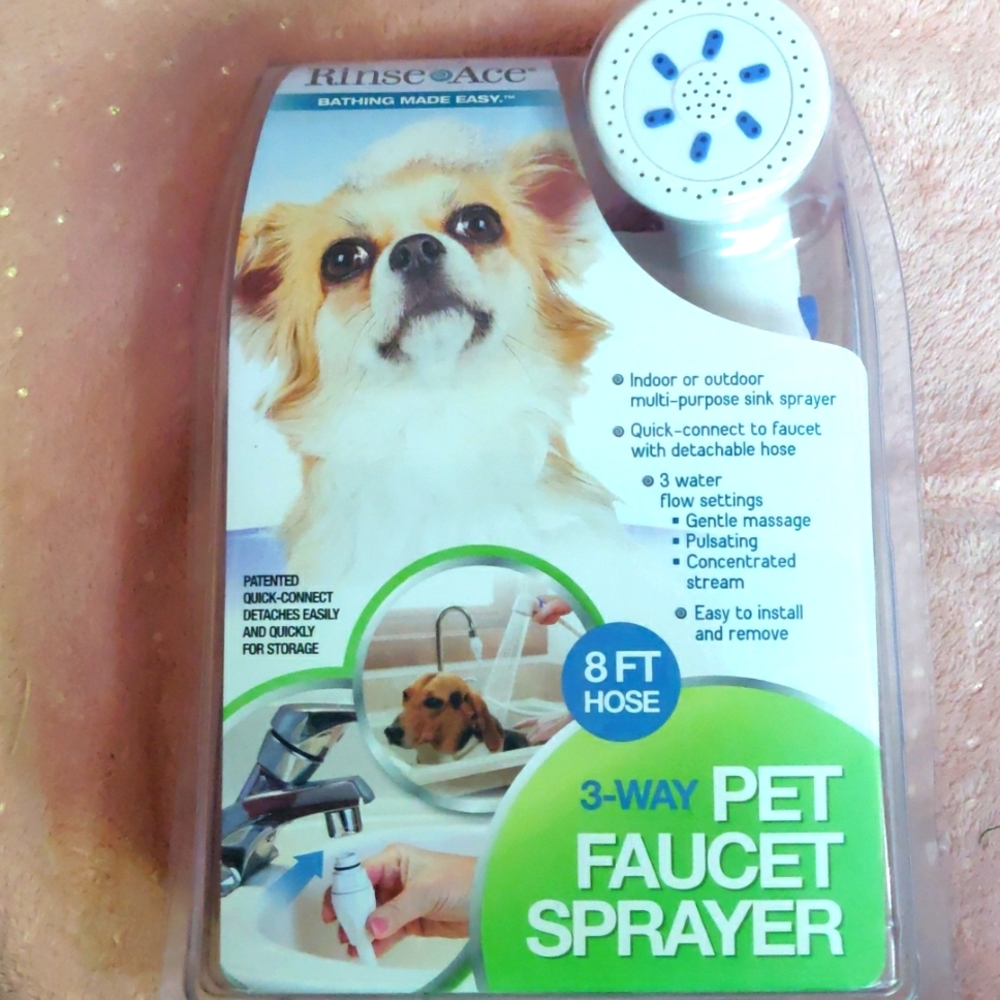 Three-way pet faucet sprayer with 8 ft hose